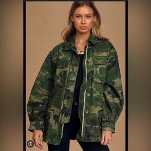 Free people oversized camo jacket